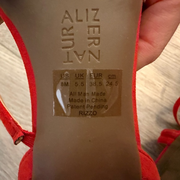 👠 Naturalizer Suede Red Strappy Heels 👠 - Picture 5 of 5